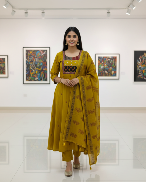 Ajrak Mirror Work | Yellow | AA-06