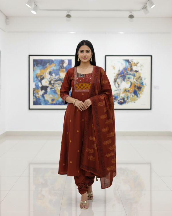 Ajrak Mirror Work | Brown | AA-06