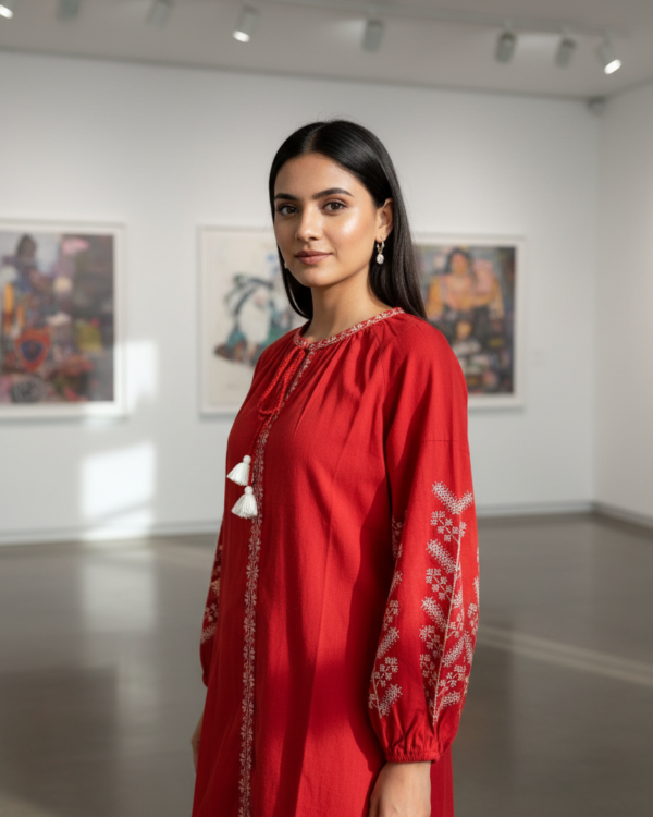 Cotton Embroidary | Maroon