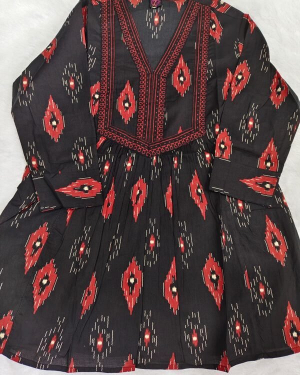 A-Line | Short Kurti | Black
