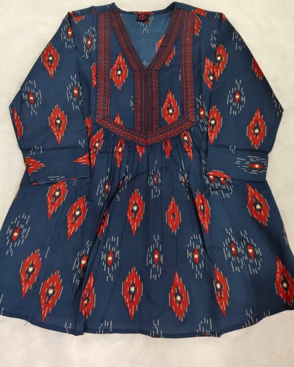 A-Line | Short Kurti | Blue