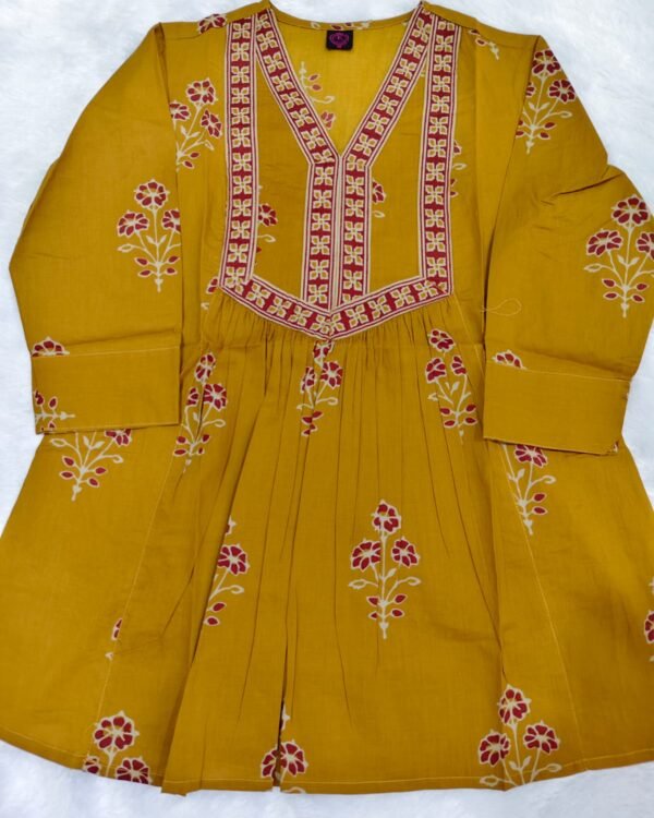A-Line | Short Kurti | Yellow